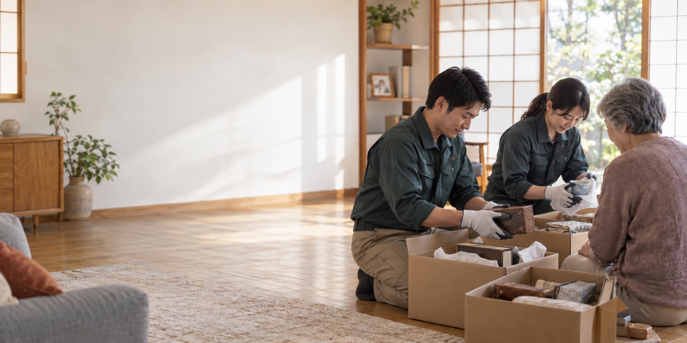 家財整理に向き合う専門スタッフのイメージ